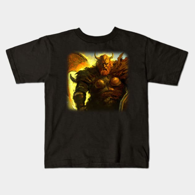 Viking warrior going to war Kids T-Shirt by Perryfranken